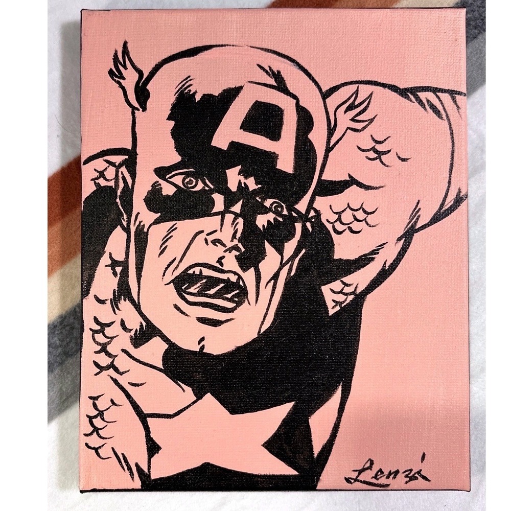 Chad Lenzi Original Captian America  Marvel Signed  8x10